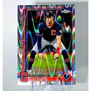 2025 Topps Chrome Ray Wave Refractor Nolan Jones #32 Cleveland Guardians
